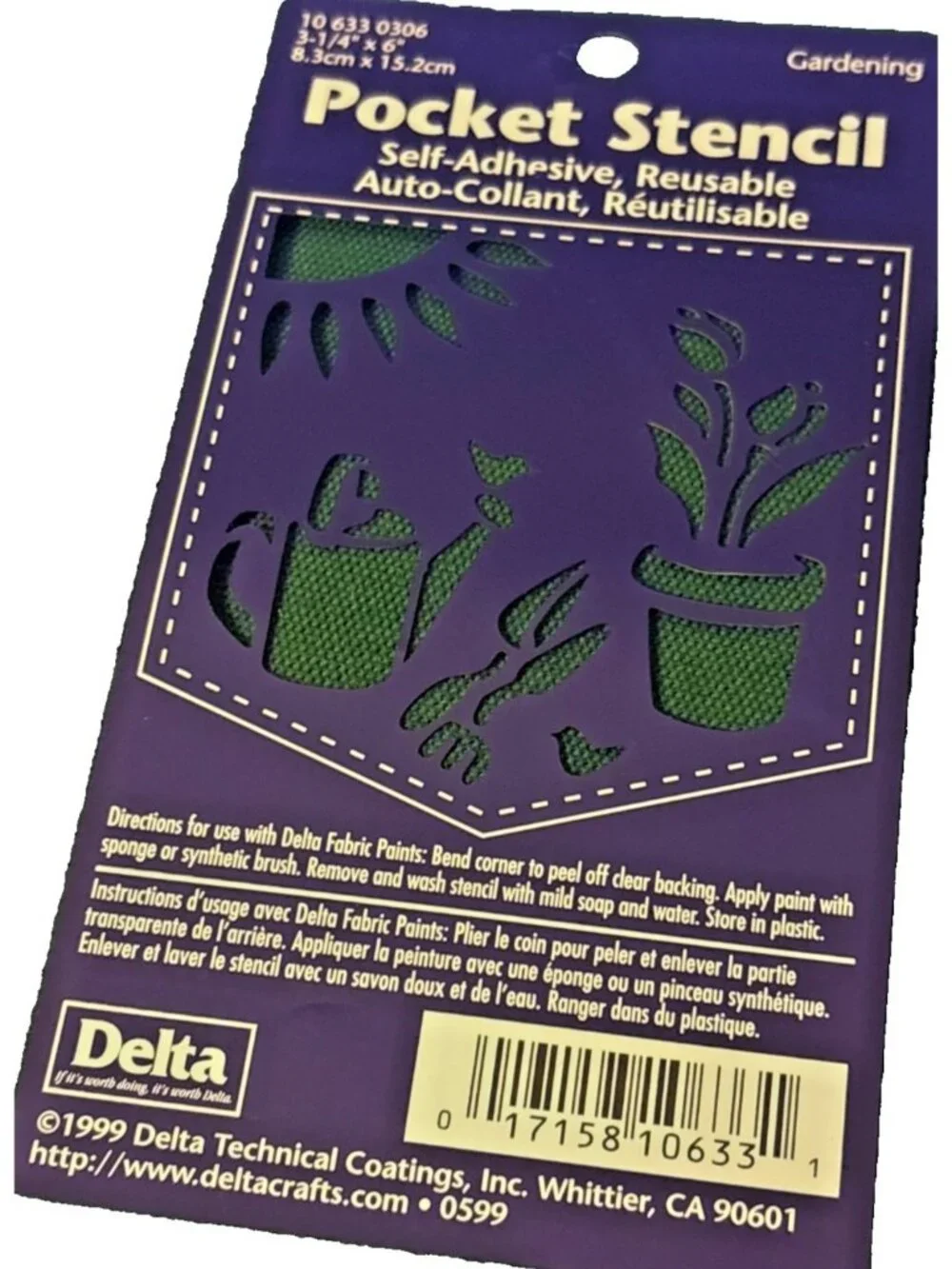 Vintage Delta Pocket Stencil Gardening Design Self-Adhesive Reusable 3-1/4 X 6